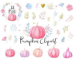 Pink Pumpkin Clipart Watercolor Pumpkin Wreath Clipart Baby Etsy Watercolor Pumpkins Pink Pumpkins Clip Art