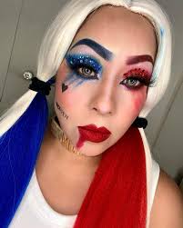 Harley Queen makeup!!💙❤️💙❤️, #makeup #halloween #maquillaje #harleyqueen  #beauty #makeuptutorial #makeupartist #makeupideas #makeuplover  #makeupforever #makeuplooks #accessories #lashes #eyeshadow ...