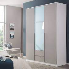 Three door wardrobe with mirror new jmd furniture new jmd. Michigan Mirrored Silk Grey 3 Door Wardrobe