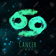 Cancer begins on the 21st of june and ends on the 22nd of july. Zodiac Sign Cancer On A Dark Cosmic Background Of The Space With Royalty Free Cliparts Vectors And Stock Illustration Image 90191315
