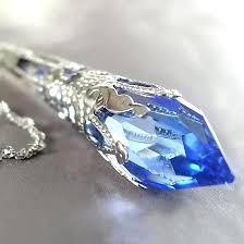 Blue Sapphire Necklace Sterling Silver Swarovski Light Blue Etsy Magical Jewelry Blue Crystal Necklace Fantasy Jewelry