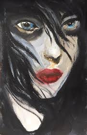 Black And White Watercolor Face Painting Watercolor Painting Original Art Mixed Media Art Acrylic Etsy Portrait Painting Art Painting Prints