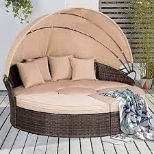We did not find results for: Amazon Com Patiomore Outdoor Patio Round Daybed With Retractable Canopy Brown Wicker Furniture Clamshell Sectional Seating With Washable Cushions For Patio Backyard Porch Pool Kitchen Dining