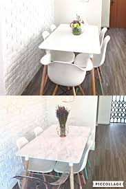 Before And After Simple Dining Table Diy Makeover Using Marble Contact Paper Simple Dining Table Diy Dining Table Ikea Dining Table