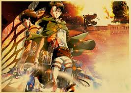 Shop affordable wall art to hang in dorms. Attack On Titan Poster Merch Levi Ackerman And Eren Yeager Attack On Titan Store