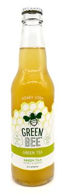 Green tea leaves, enough to make 3/4 volume of tea in your glass. Honey Sodas Green Bee