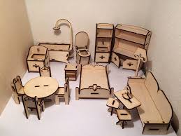 Set Of Children S Furniture For Dollhouse Diy Toy Machine Drawing Machine Truck Designer Wooden Toy Toy Of Kids Furniture Design Doll House Miniature Furniture