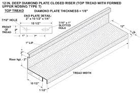 Our 8 size is our largest and creates the ultimate showroom effects. Closed Riser Diamond Plate Steel Stair Tread Galvanized Stair Treads