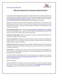 Pest control efforts can reduce or eliminate both pesty pests and harmful pests, but it is the second group that is of most concern. Why Do Restaurants Need Pest Control Services By Mistriondoor Services Issuu