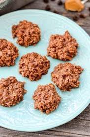 Healthy No Bake Chocolate Peanut Butter Cookies With Only 8 Good For You Ingredients Use Almond Butter To Healthy Baking Peanut Butter No Bake Healthy Sweets
