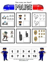 Police Counting Activity Eyfs Activities Community Helpers Preschool Preschool Activities