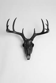 Black And White Deer Skull White Faux Taxidermy The Deer Skull In Black Black Resin Deer Skull Head White Faux Taxidermy Western Decor Stag Faux Deer Deer Skulls Animal Skull Decor