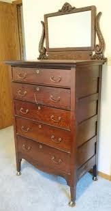 Boy dresser 5 drawer dresser tall dresser 5 drawer chest dresser with mirror dressers tallboy chest of drawers mid century modern dresser tall boys. Antique Oak Highboy Dresser Five Drawers Mirror Hueckman Auction