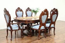 Baroque Carved Cherry Vintage Dining Set Table 6 Chairs Signed Montalban Vintage Dining Set Cherry Dining Room Sets Wooden Dining Room Chairs