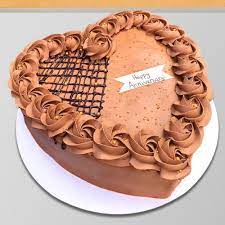 Beautiful white and red hearts anniversary chocolate cake with name. Send Happy Anniversary Heart Shape Chocolate Cake Online By Giftjaipur In Rajasthan
