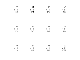 Multiplication Sheets 2 Digits X 11 Math Tricks Multiplication Worksheets Multiplication Worksheets