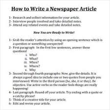 Serves to enlighten what a newspaper article is, what it consist of, illustrations of it. Write A Newspaper Article More Newspaper Article Template Article Writing Writing Topics