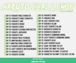Naruto 30 Day Challenge Naruto Amino