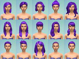 Sarah S Sims Purple Hair 1 Of 4 Hair Sims 4 Cc Purple Hair Hair Sims 4