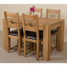 Wooden breakfast bar tables are ideal for smaller spaces, helping you to use your room effectively and still have a stylish eating area that doesn't fill the whole kitchen. Kuba Small Dining Set 4 Lincoln Chairs Oak Furniture King