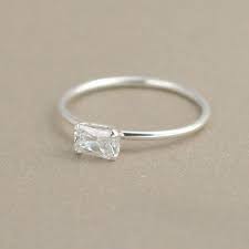 Diamond Ring Silver Stacking Ring With April Birthstone One Stackable Gemstone Ring Sterling Silver Mothers Ring Slim Stacking Ring Stackable Gemstone Rings Silver Rings Diamond Ring