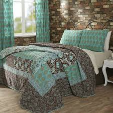 The top countries of suppliers are india, china. Vhc Marci Turquoise Brown Cotton 3pc Quilt Bedspread Bedding Set King Or Queen Fresh Bedroom King Bedding Sets Bedding Set
