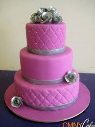 Fuschia And Silver Wedding Cake Cmny Cakes Beautiful Cake Designs Themed Wedding Cakes Silver Wedding Cake