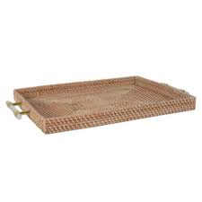 Read customer reviews, discover product details and more. Ignacio Coastal Beach Natural Beige Woven Rattan Rectangular Serving Tray Extra Large Over 17 W Kathy Kuo Home