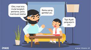 Entah ada apa gerangan yang membuatnya harus meninggalkan keluarga saat liburan akhir pekan di rumah orang tuanya. 5 Cara Membuat Komik Strip Bersama Anak Imaos