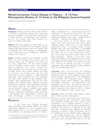 In healthy individuals, the body produces proteins called antibodies to fight off foreign invaders, such as viruses. Pdf Mixed Connective Tissue Disease In Filipinos A 13 Year Retrospective Review Of 14 Cases In The Philippine General Hospital