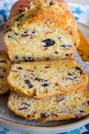 Savory Quick Bread With Cheese And Olives Delicious Quick Bread For Any Occasion Beautiful Ingredients Like Olives Bacon Bell Pepp Quick Bread Food Recipes