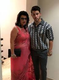 Nick Jonas With Her Mom Priyanka Chopra Priyanka Chopra Wedding Beautiful Indian Actress