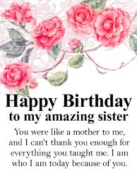 Wishing the happiest of birthdays to a little sister who is not anywhere near as evil as i once thought she was. Stunning Rose Happy Birthday Wishes Card For Sister Birthday Greeting Cards By Davia