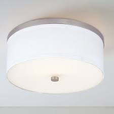 Shop lighting with confidence & price match guarantee. 15 Inch Satin Nickel Flushmount Ceiling Light With White Drum Shade 5551 09 Sh9461 Destination Lighting