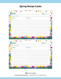 Free Printable Spring Recipe Cards The Cards Are Editable In Adobe Reader Download Them At Https Recipe Cards Template Recipe Cards Printable Recipe Cards