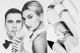 All The Details On Justin Bieber And Hailey Baldwin S Wedding Rings Hailey Bieber Wedding Stacked Wedding Rings Couple Wedding Rings