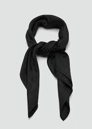 MANGO - Jacquard scarf Black - One size - Woman