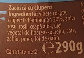 Jumate le tocam cu un cutit in bucati mai maricele, iar cealalata jumate le macinam. Capricii Èi Delicii ZacuscÄ Cu Ciuperci 290 G