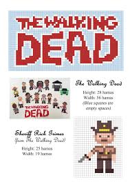 Geeky cross stitch patterns from star wars to super heroes. The Walking Dead Rick Grimes Sheriff Hama Beads Pattern Patron Perler Beads Designs Perler Beads Plastic Bead Crafts