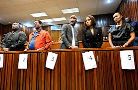 Controversial businessman Vusimuzi 'Cat' Matlala, alongside his co-accused (L-R) Musa Kekana, Tiego Floyd Mabusela, Tsakani Matlala and Zandile Nthabiseng Nzama, appeared before the Gauteng Division of the High Court in Johannesburg. https://iol.co.za/