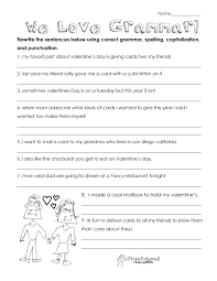 Valentine S Day Grammar Free Worksheet For 3rd Grade And Up Grammar Worksheets Free Grammar Worksheet Punctuation Worksheets