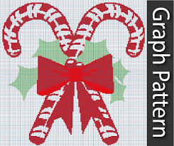 Candy Canes Crochet Graph Pattern Candy Cane Pattern Crochet