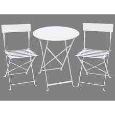 salle a manger de jardin en metal canebiere une petite table et 2 chaises blanc cdiscount jardin