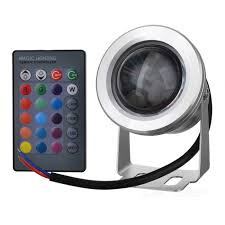 Buy Jr 10w Rgb 12v 10w 390lm Waterproof Rgb Led Light Underwater Lamp W Remote Controller 12 24v In Stock Ships Today