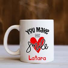 badri creations You Make Me Smile Latara White Ceramic Coffee Mug Price in  India