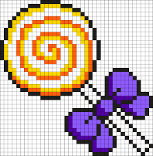 Halloween Themed Lollipop Kandi Pattern Perler Patterns Beading Patterns Pony Bead Patterns