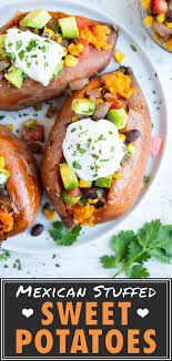 Mexican Stuffed Sweet Potatoes Recipe Evolving Table Recipe Sweet Potato Recipes Healthy Stuffed Sweet Potato Healthy Recipes