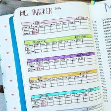 Bill Tracker Bullet Journal Journal Planner Bullet Journal