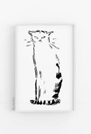 Black And White Cat Drawing Cat Line Art One Line Drawing Cat Drawing Minimal Cat Single Line Art Cat Print Cat Gifts Cute Cat Drawing Black And White Cat Printable Wall Art Printable Art Prints Minimalist