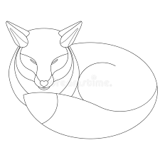 Cartoon black outline clipart design for kids. Cartoon Fox Coloring Page Stock Vector Illustration Of Clipart 137866632